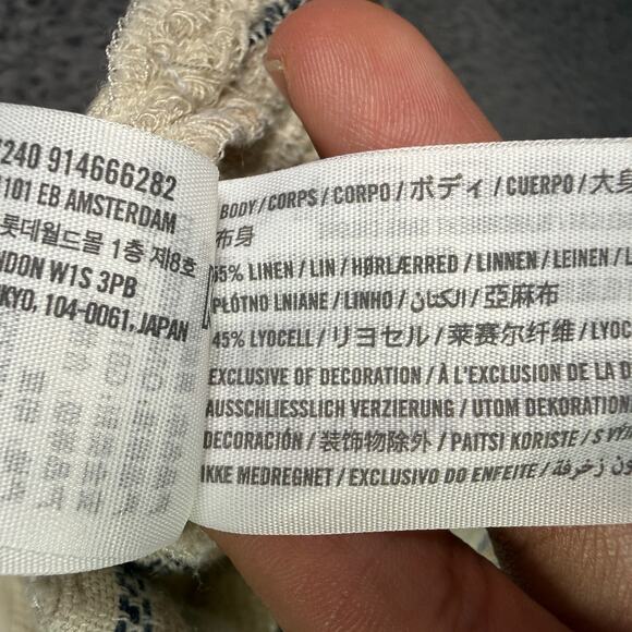 Abercrombie & Fitch Shirt Mens XS Cream Summer Linen Blend Camp Short Sleeve - Picture 4 of 8